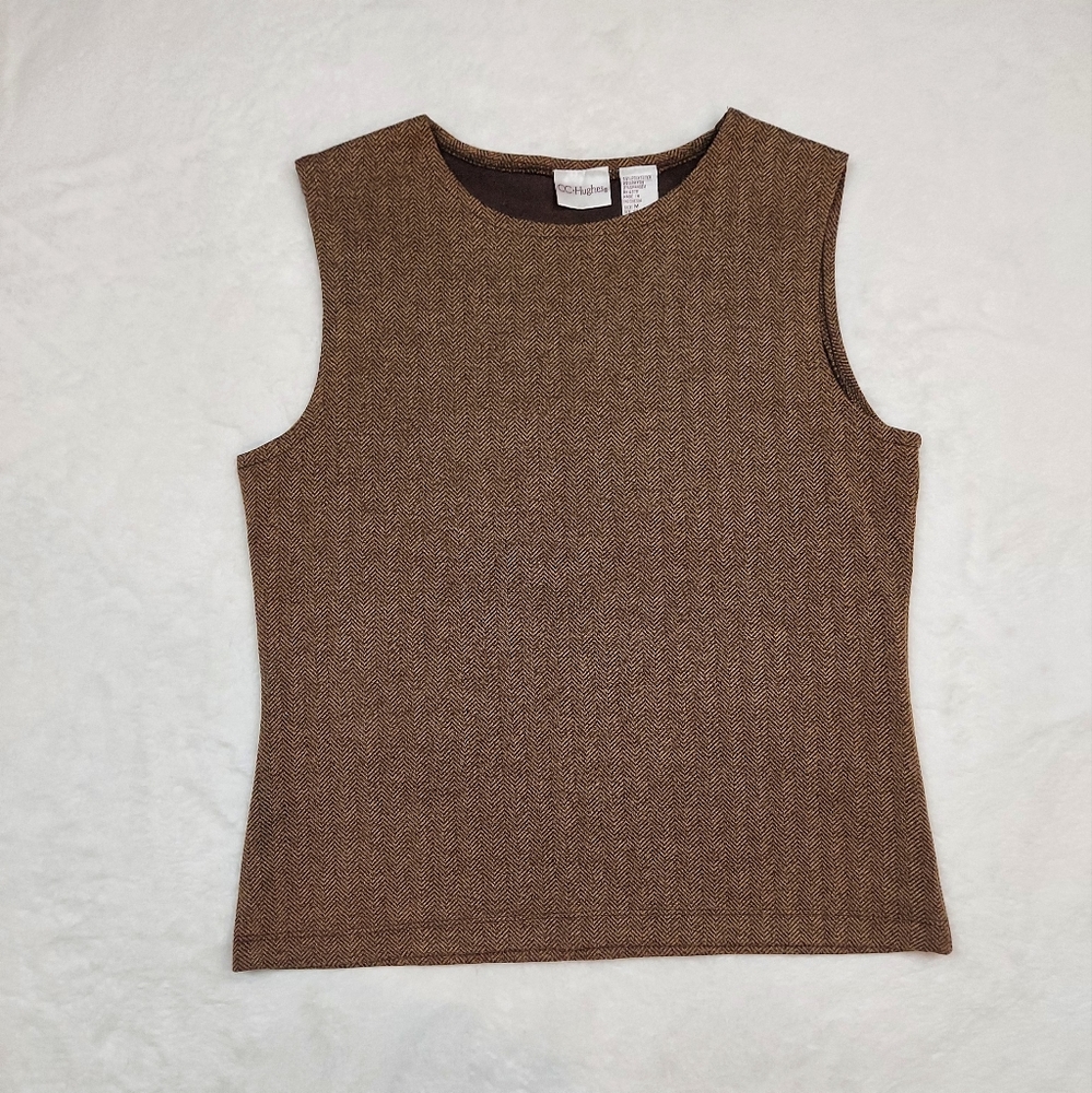 C.C. Hughes Tan Brown Stretch Sleeveless Blouse Tank Top Size M